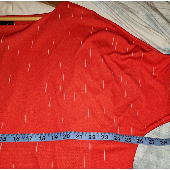 NWT Worthington Women's Top Long Batwing Sleeves Fiery Red Bespeckled Size XL - Picture 7 of 11